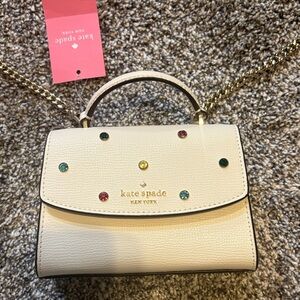 NWT!!! Kate Spade Cream Mini Bag with Jewel Accents